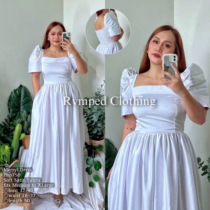 RVMPED Merryl Satin Filipiniana Dress | Shopee Philippines