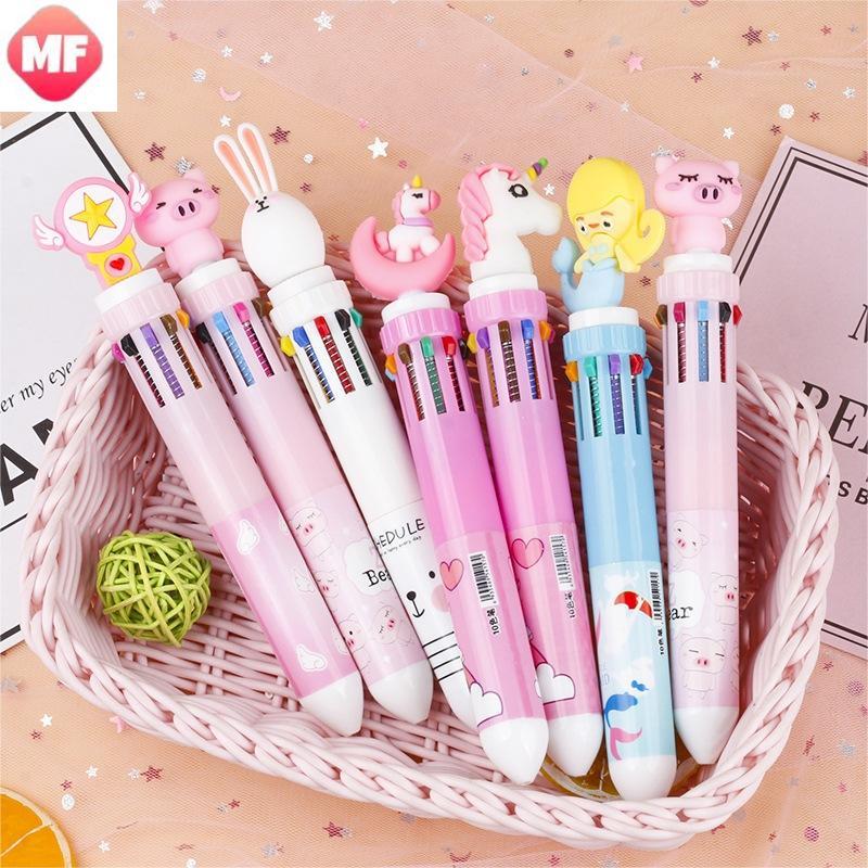 Ballpoint Pen 10Colors Cute Animal Girls Writing Notebooks Office