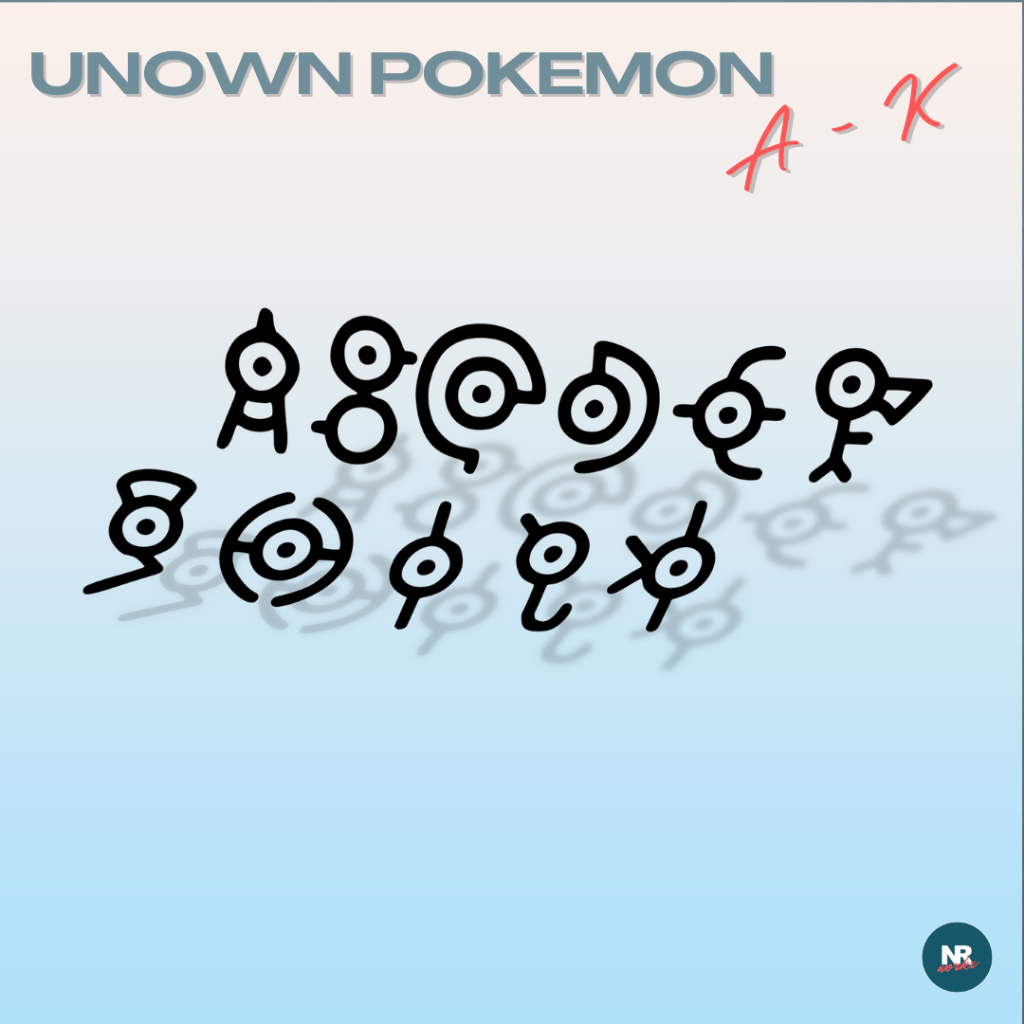 Pokemon Unown Letters A to K Vinyl Decal Anime Waterproof Sticker ...