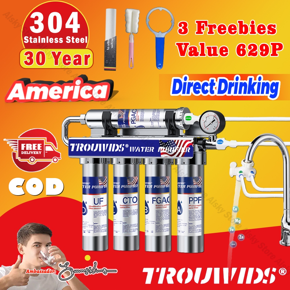 304 Steel Alkaline Water Filter Water Purifier Leakproof Thicken Water Purifier Filter Faucet