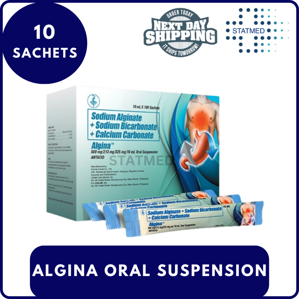 Algina Oral Suspension Antacid l 9+1 Free Sachet l Expiration Date