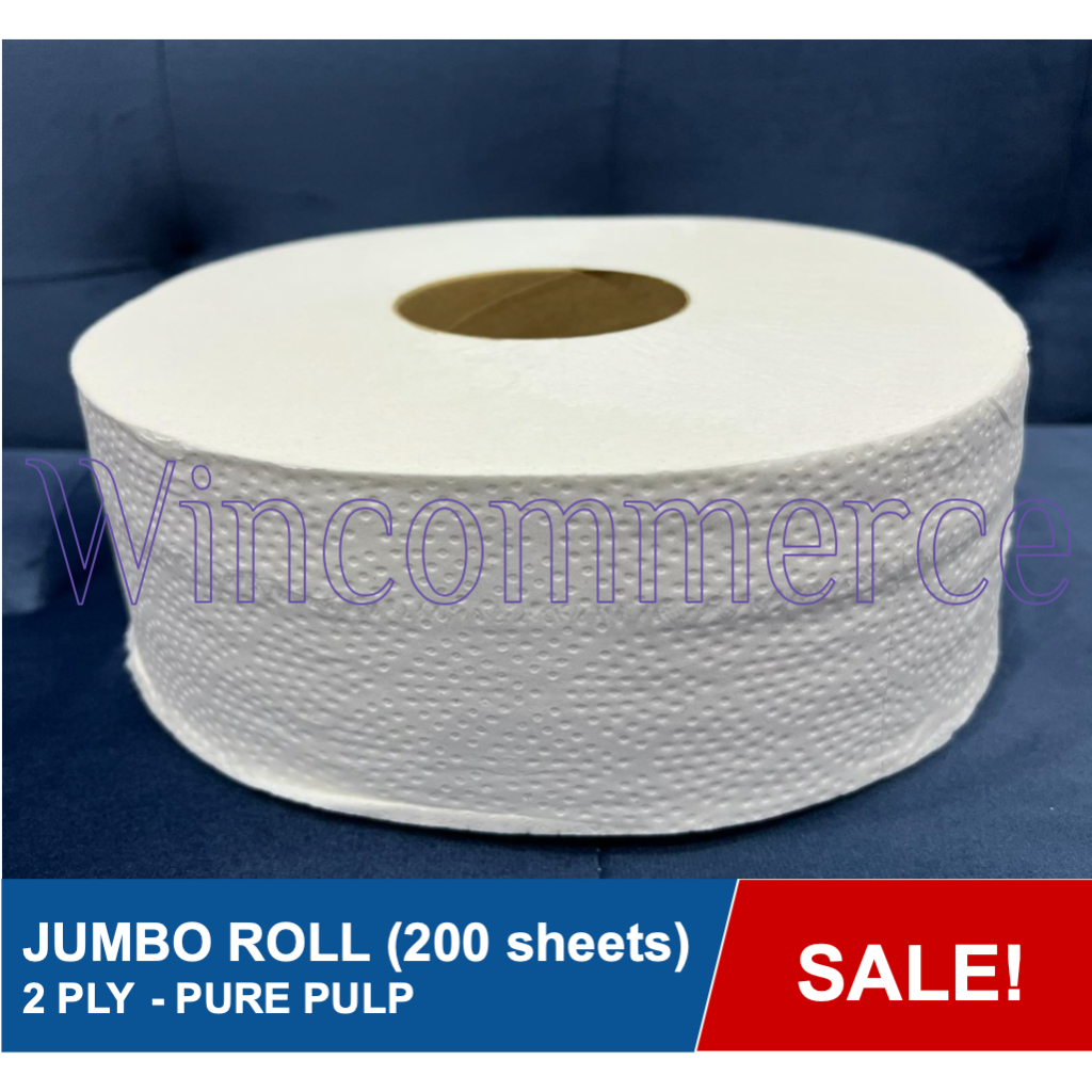 JUMBO TISSUE ROLL 200 METERS 2PLY VIRGIN PULP | Shopee Philippines