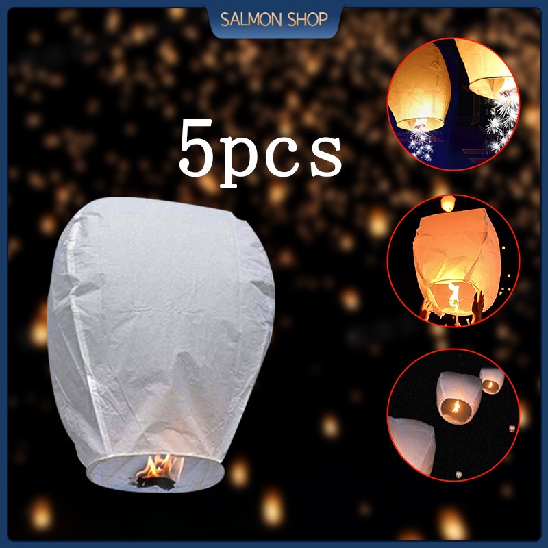 5pcs 12inch Sky Lantern White KongMing Lantern Paper Sky Lantern