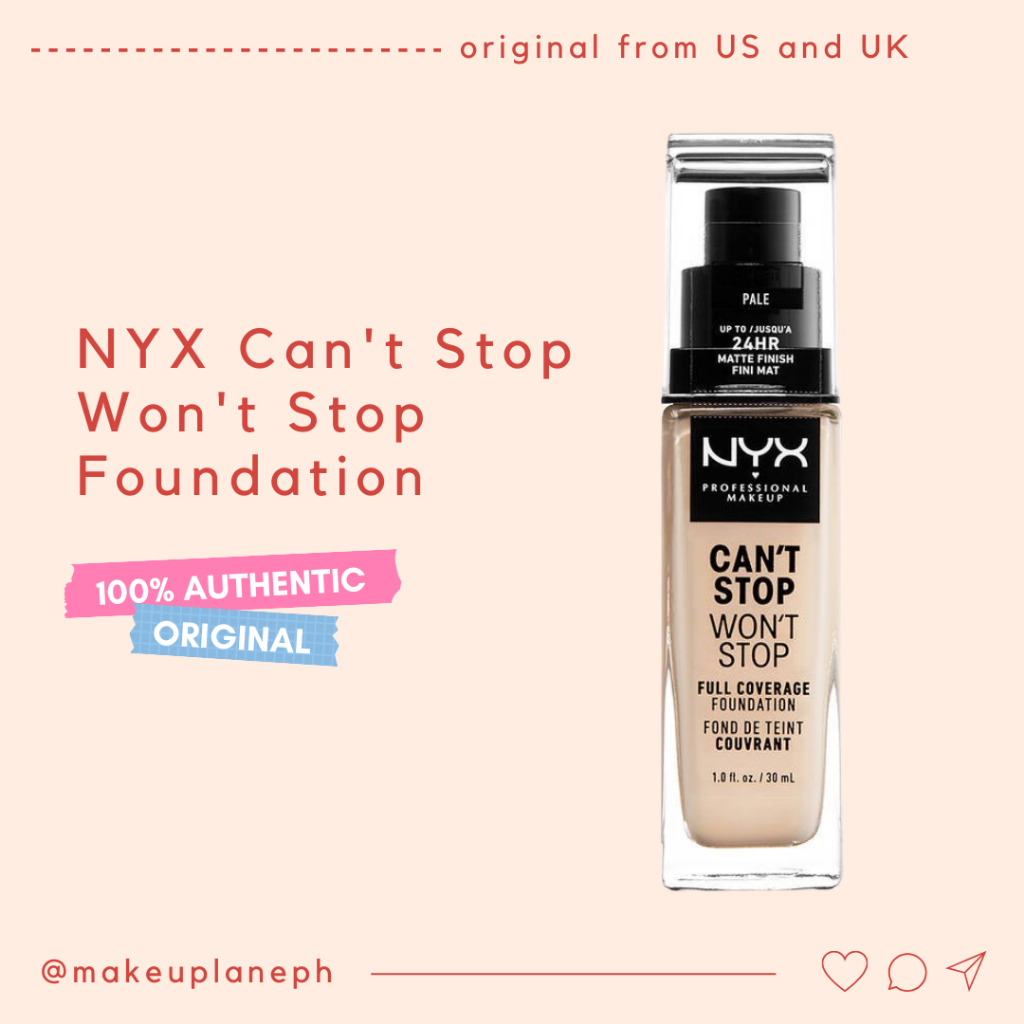NYX Can't Stop Won't Stop Full Coverage Foundation 30ml Shopee