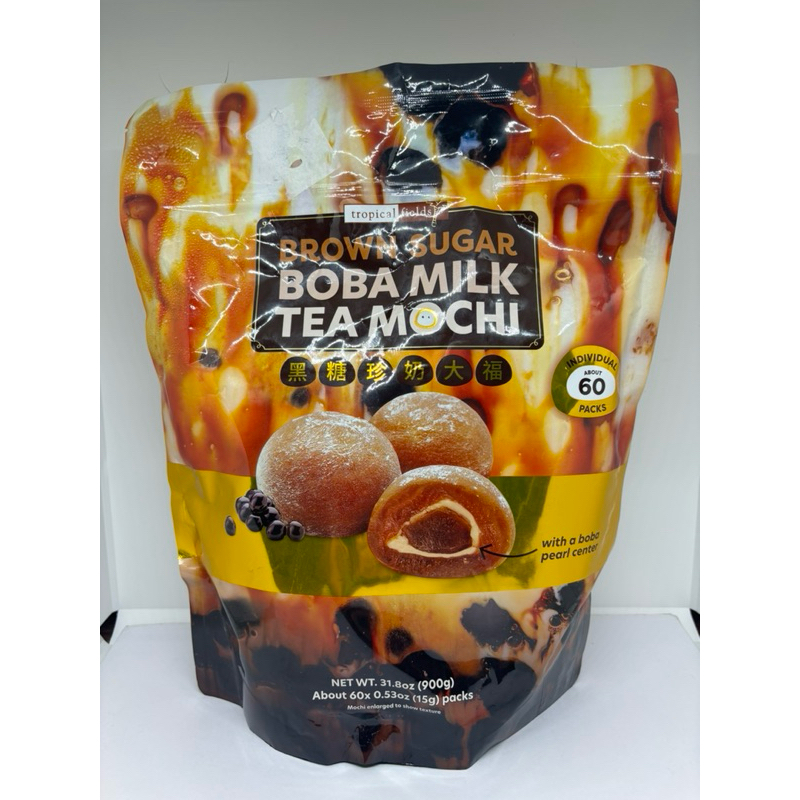 60 Pieces Mochi Brown Sugar Boba Milk Tea Tropical Fields 900g Imported ...