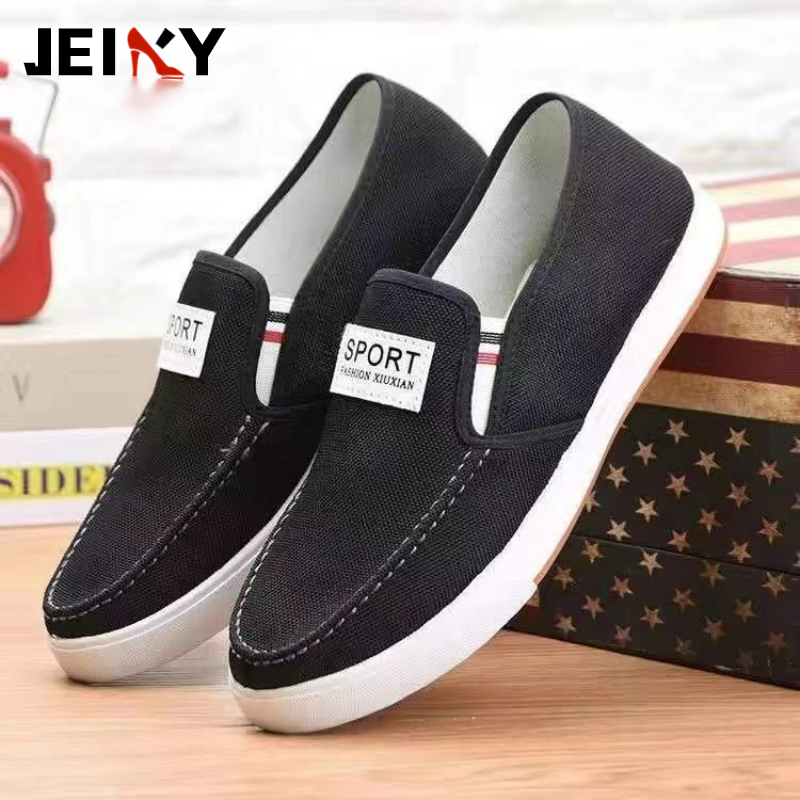 JEIKY Men's Denim Loafers Casual Rubber Shoes #M200 (Standard Size ...