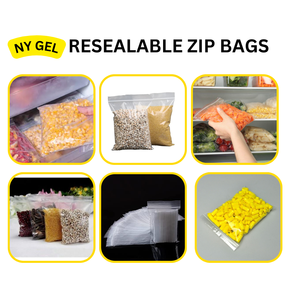 BIGGER Resealable BAGS 95-100pcs per pack Resealable Food Grade and ...