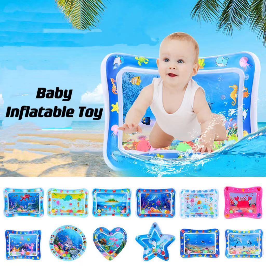 Inflatable Water Play Mat Kids Toy Infant Fun Activity Tummy Time Mat ...