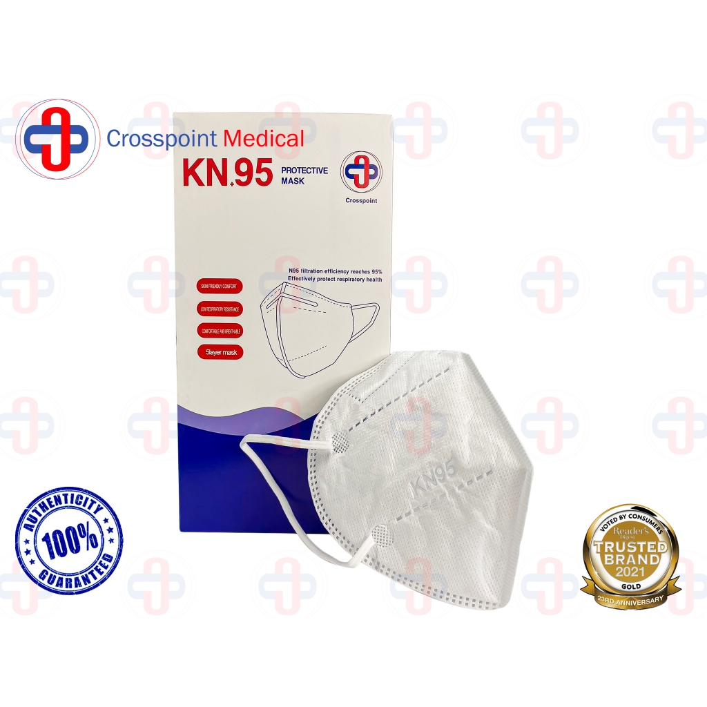 Crosspoint FaceMask KN95 white (with Box) 50 pcs/Box | Shopee Philippines