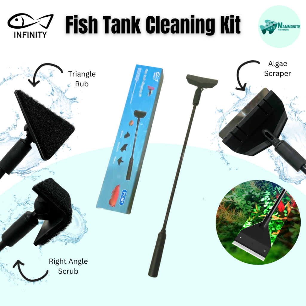 Infinity Fish Tank Cleaning Kit YY301 Algae Scraper Right Angle Scrub