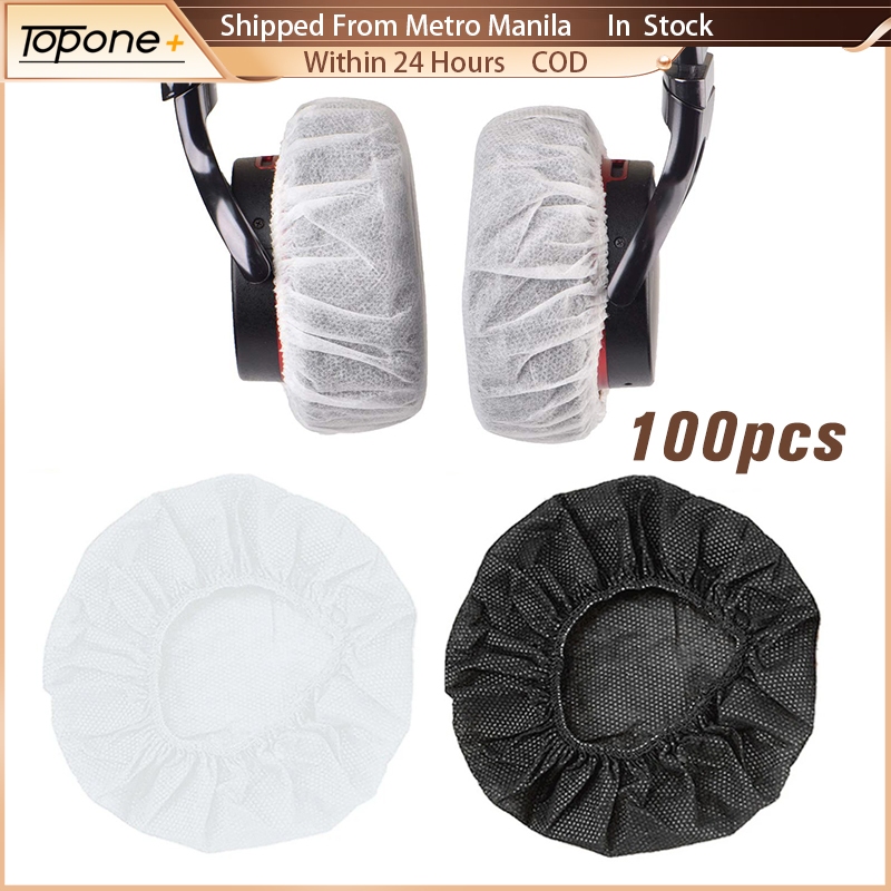 100Pcs Disposable Headphone Covers Sanitary Nonwoven Headset Earmuff