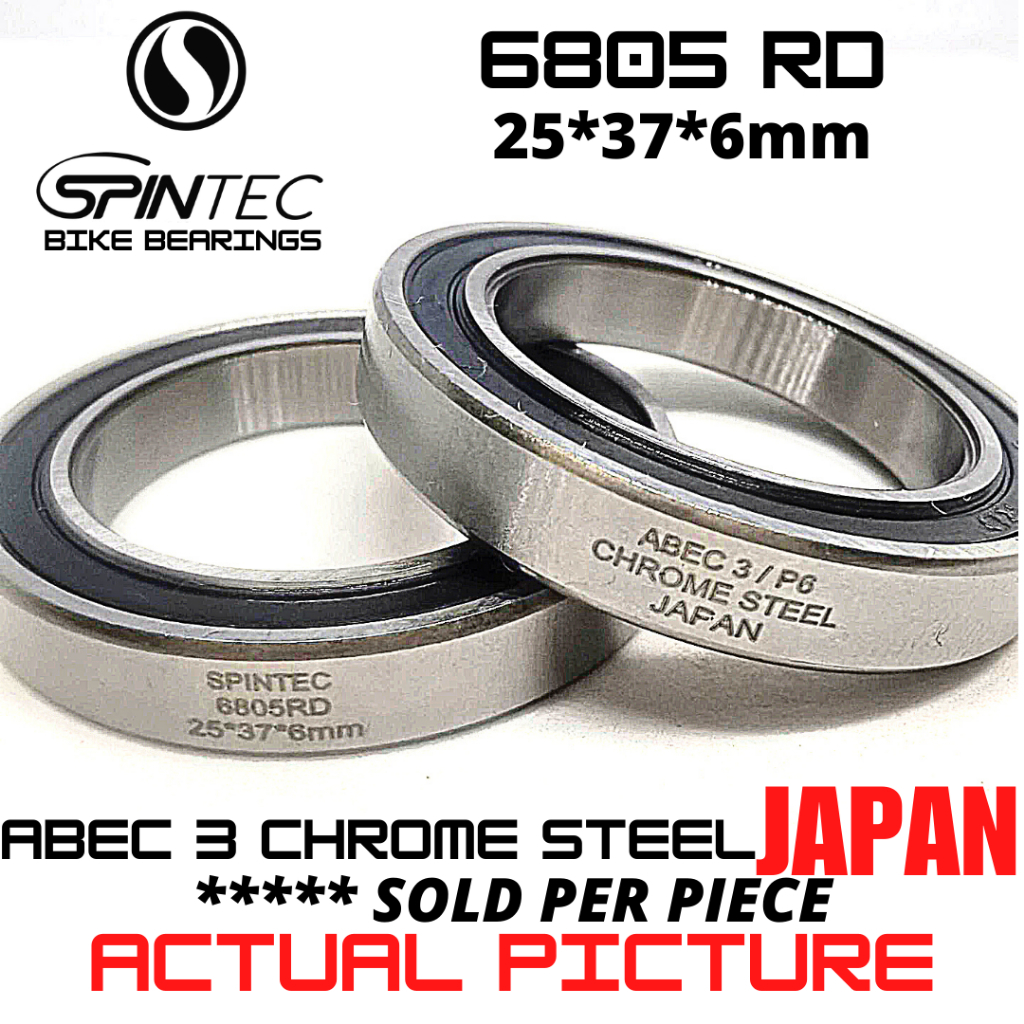 SPINTEC 6805 RD Japan Chrome Steel Rubber Sealed Bearings for Bike ...