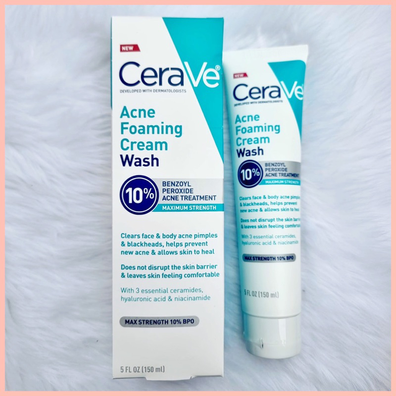 CeraVe Acne Foaming Cream Wash BPO 10% for Face & Body | Shopee Philippines