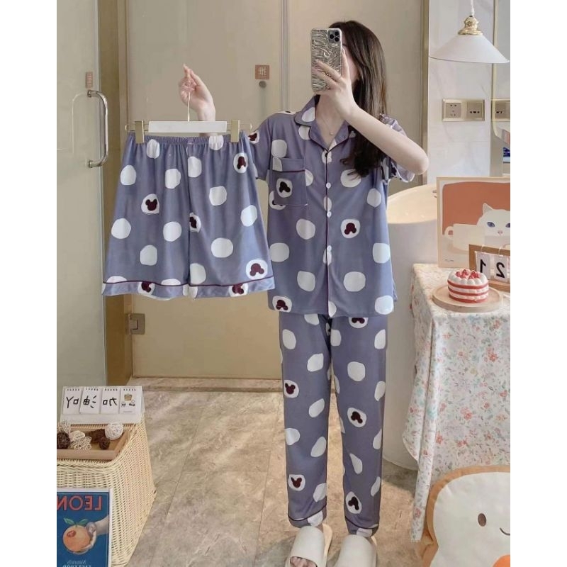 Violet Mickey Shortsleeve Pajama Sleepwear Cotton