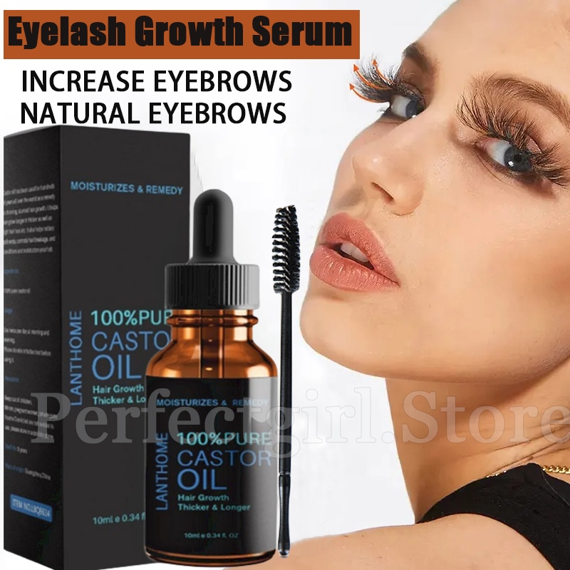 Natural Castor Oil Hair Eyebrow Lashes Growth Serum 7 Day Eyelash