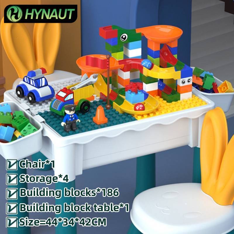 HYNAUT Building Blocks Table And Chair Set With Blocks Table Build ...
