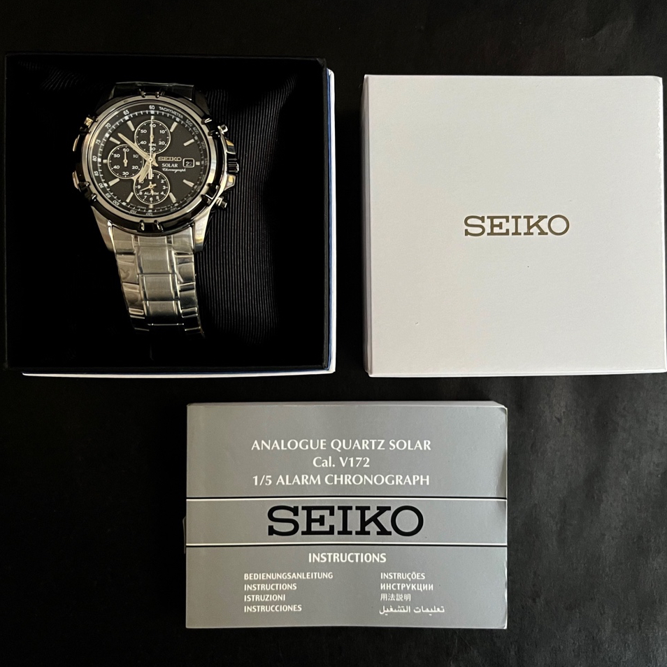 Seiko Solar Watch SSC147P1 Chronograph Tachymeter Silver Steel Watch For Men Shopee Philippines