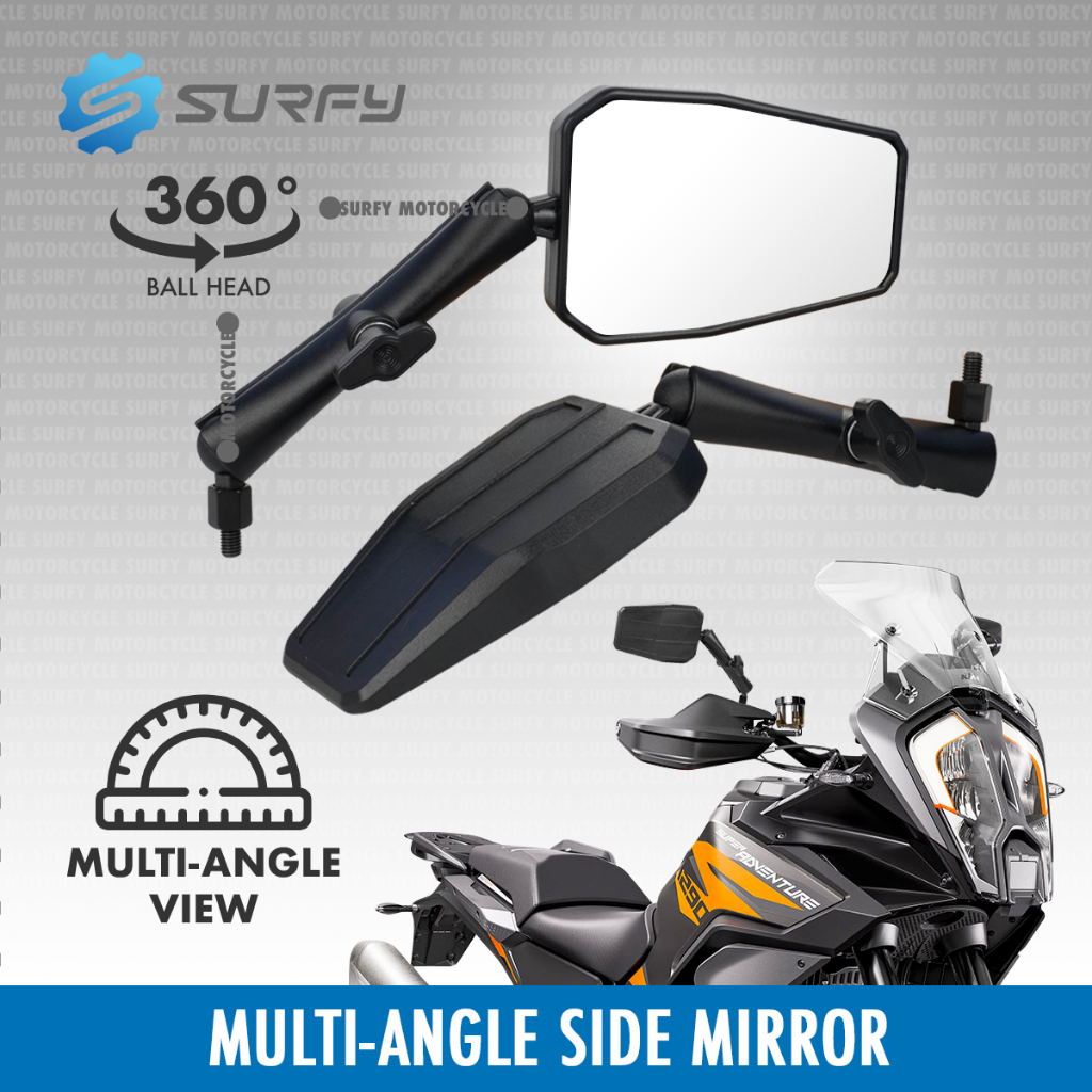 MultiAngle Side Mirror Articulating Arm Mirror Mount And Clamp Type