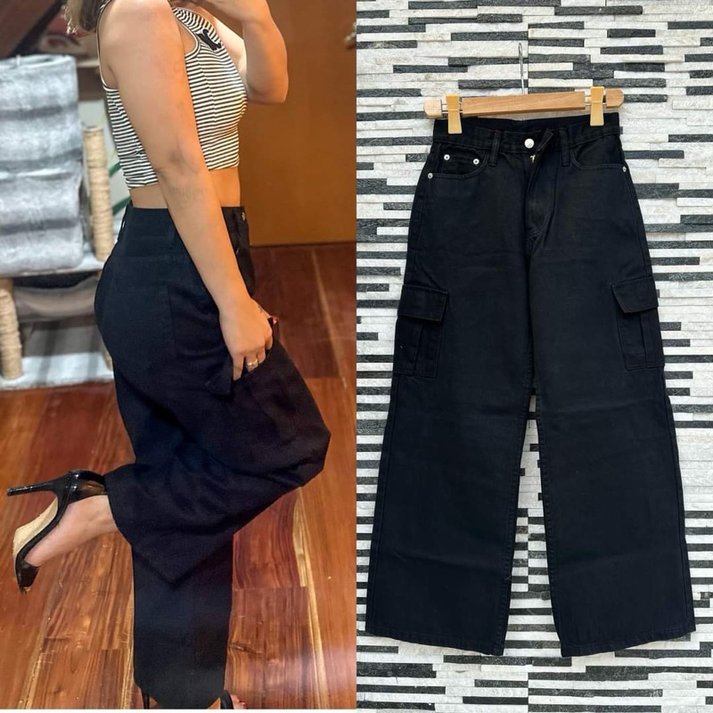 MytrendyCo Original Bangkok Cargo Denim Jeans Wide Leg Pants
