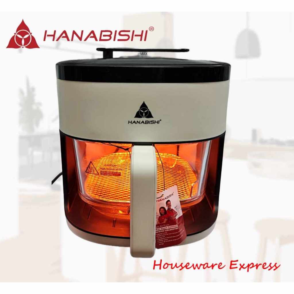Hanabishi HAFRYER42GLDIGSTMR 4.2 Liters Glass Air Fryer With Steam