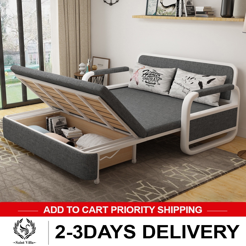 Folding sofa bed dualpurpose multifunctional home sofa retractable bed with storage box