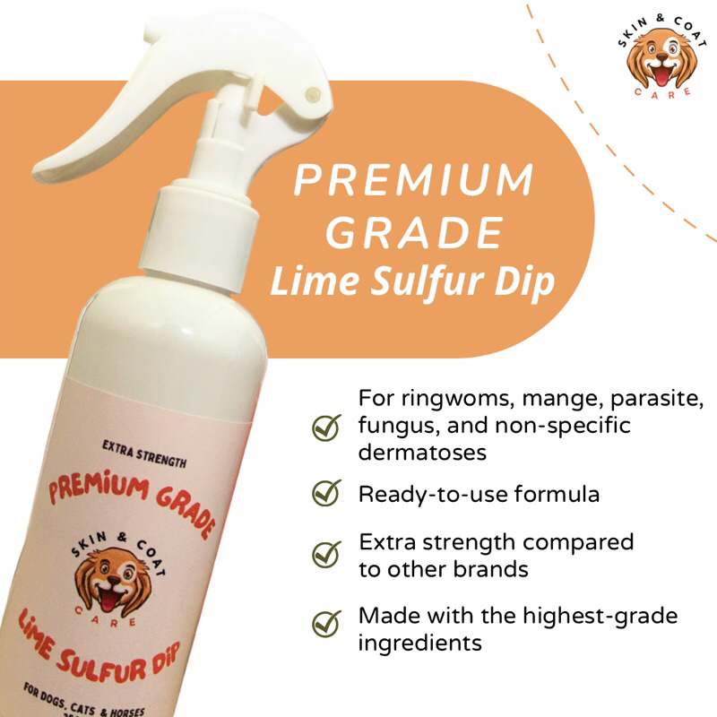 Lime Sulfur Dip, Extra Strength, Dogs and Cats Spoton Spray, 250 ml