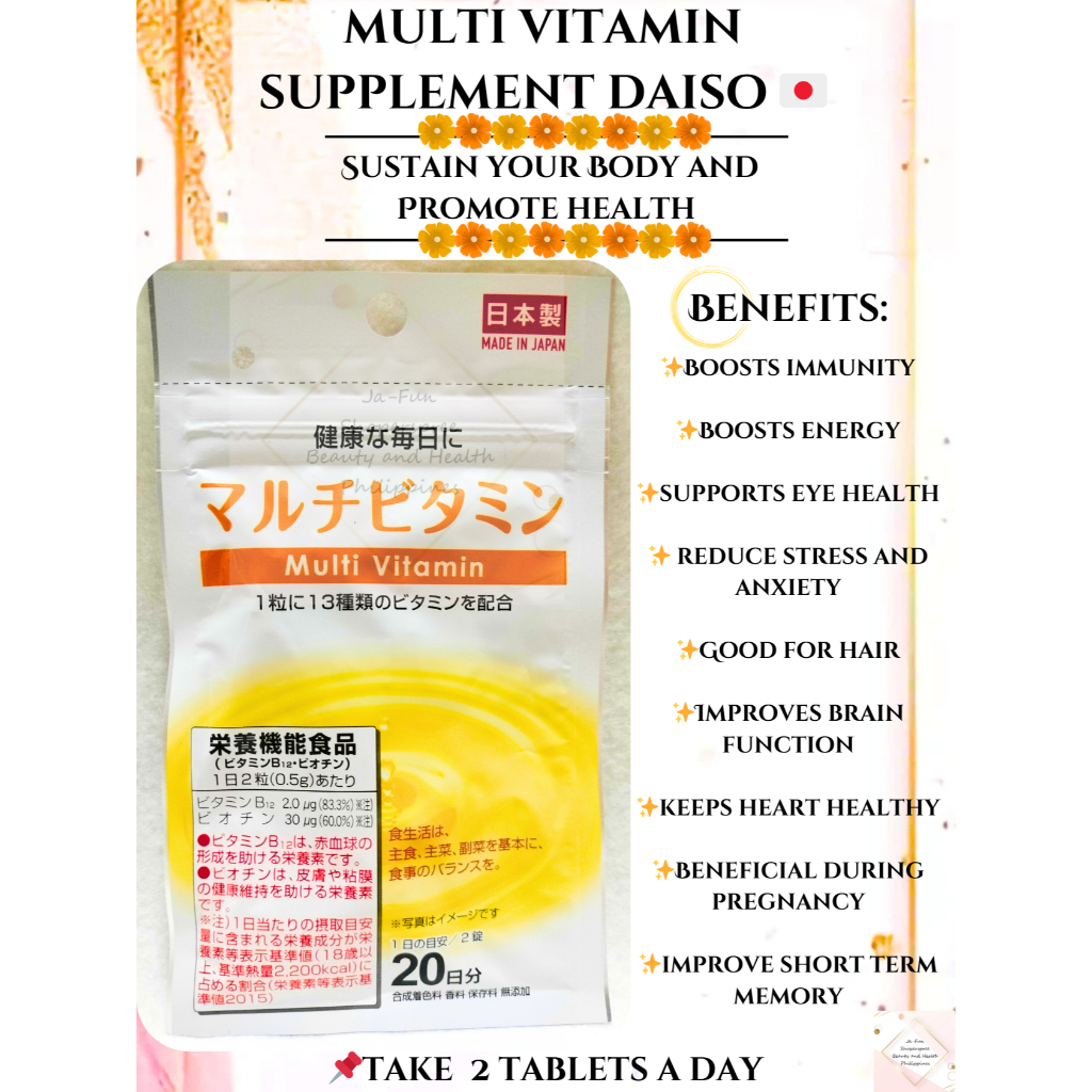 MULTIVITAMIN SUPPLEMENTS JAPAN MULTIVITAMIN SUPPLEMENTS DAISO MULTIVITAMINS SUPPLEMENTS Shopee
