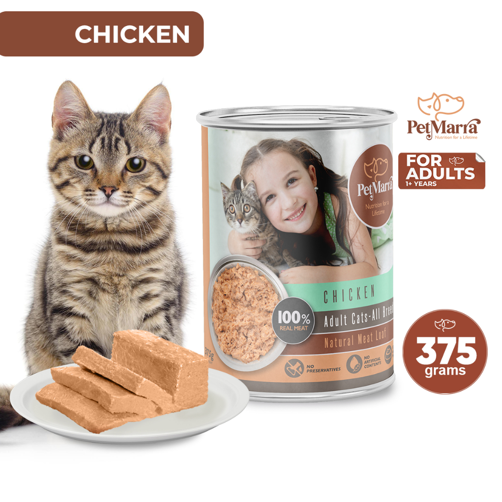 PetMarra Adult Cat Wet Food Can Natural Meat Loaf Chicken 375g Shopee