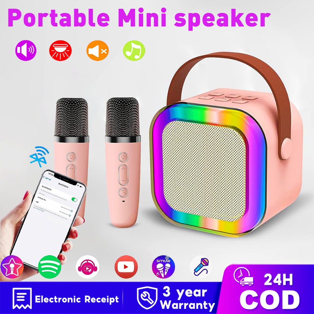 K12 Buetooth Seaker Wth Mcrophone Dual Microphone Karaoke Speaker ...