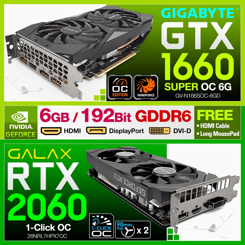 Gigabyte Gv-N166SOC-6GD GeForce GTX 1660 Super OC 6G Graphics Card, 2X  Windforce Fans, 6GB 192-bit GDDR6, Video Card