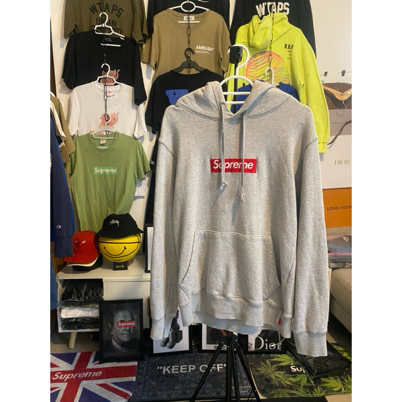 Heather grey box logo on sale