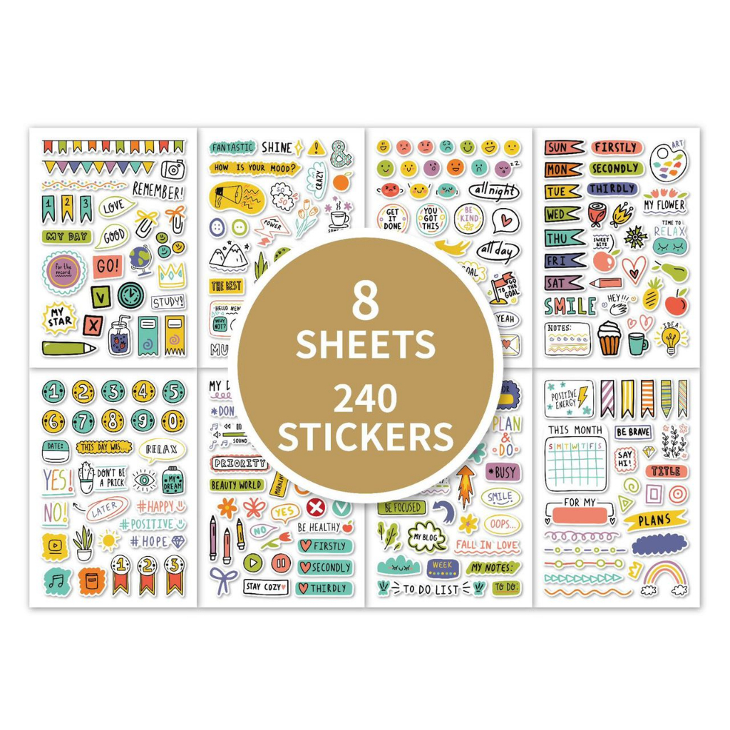 8 sheets 240pcs Plan stickers | Shopee Philippines