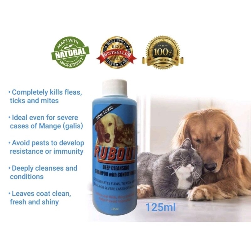 Rubout Dog and Cat Shampoo Conditioner Ticks Fleas and Mange All ...