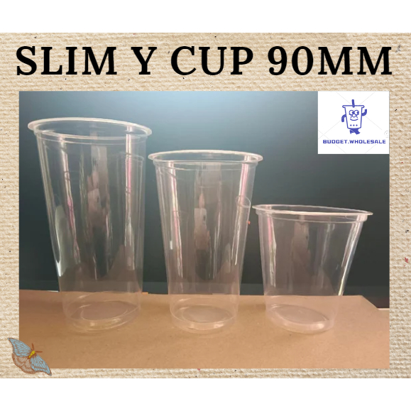 100pcs Plastic Pp Slim Cup With Lids Set 12oz 16oz 20oz 90mm For Milktea Plastic Cups 8239