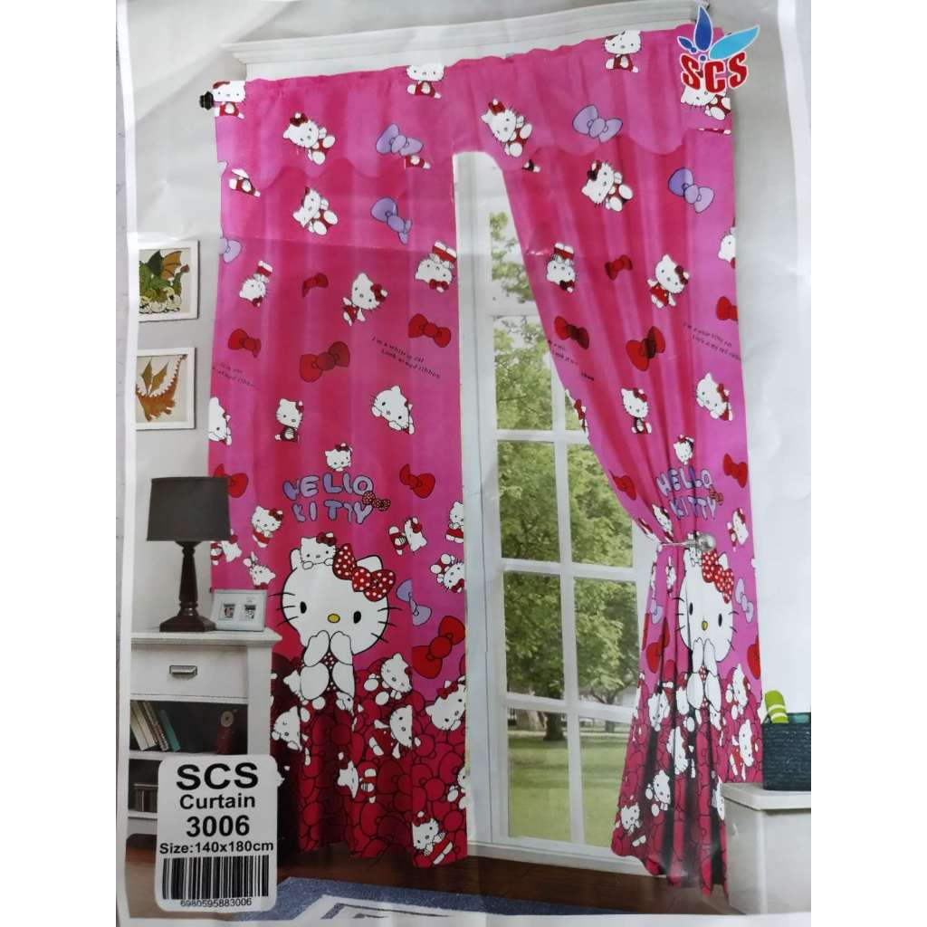 Hello kitty Window/Door Home disign Curtain red | Shopee Philippines