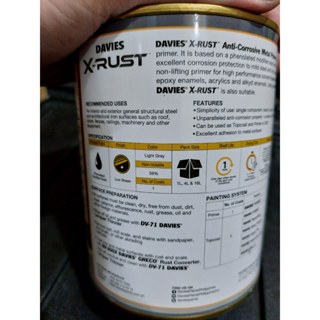 Davies 1LTR X Rust SINGLE COMPONENT, ANTI-CORROSIVE METAL PRIMER XRUST ...