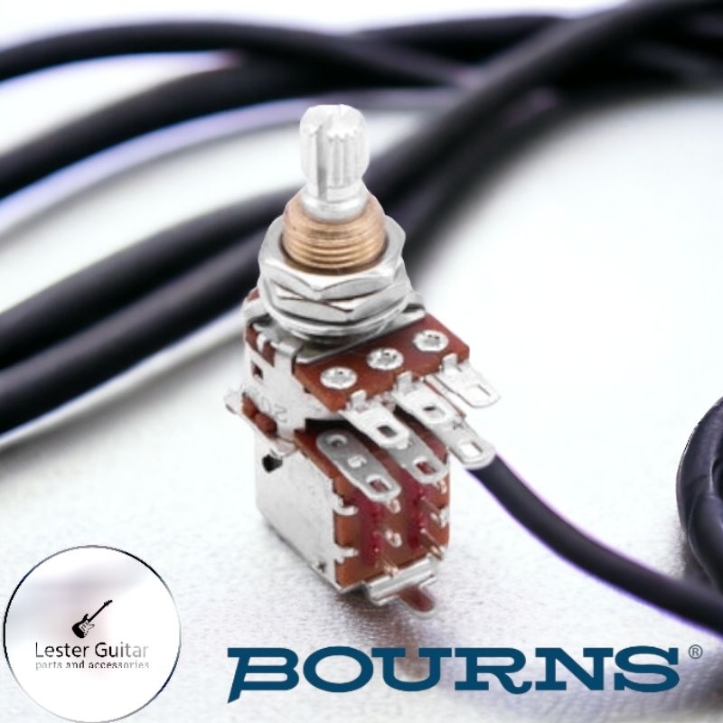 Bourns 500K Audio Taper Potentiometer - 3/4" Split Shaft, Push/Pull DPDT Switch 4 thumbnail image