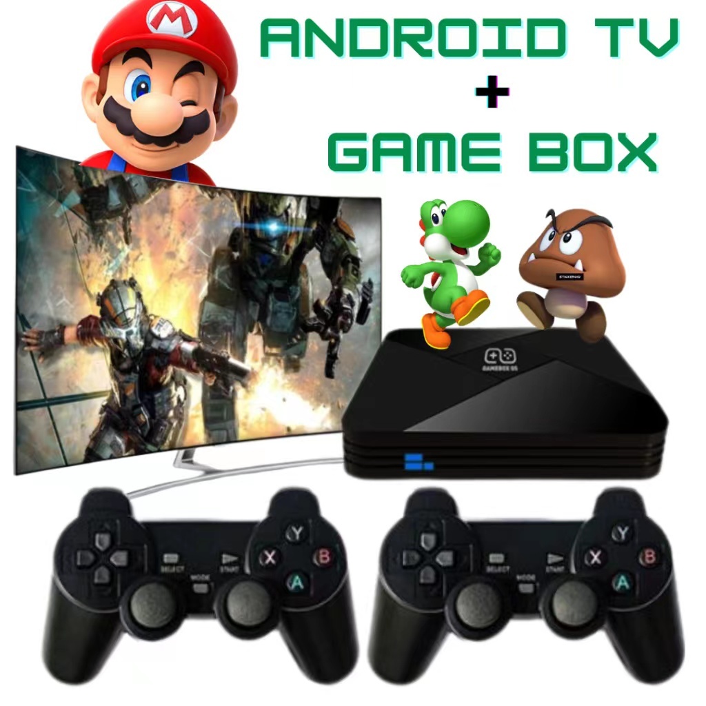 Ready Stock] 64GB Android TV box + GAME BOX G5 2in1 4K HD Game Console  30000 Retro Classic Game | Shopee Philippines