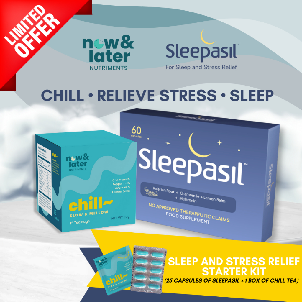 Sleepasil Sleep and Stress Relief Starter Kit [ 25 Sleepasil Capsules + 1 Box of Chill Tea