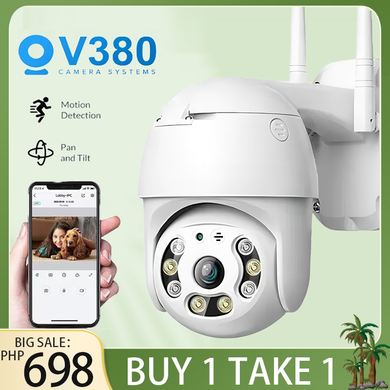 BUY 1 TAKE 1 V380 PRO CCTV Camera No WIFI Needed Outdoor Waterproof 360 ...