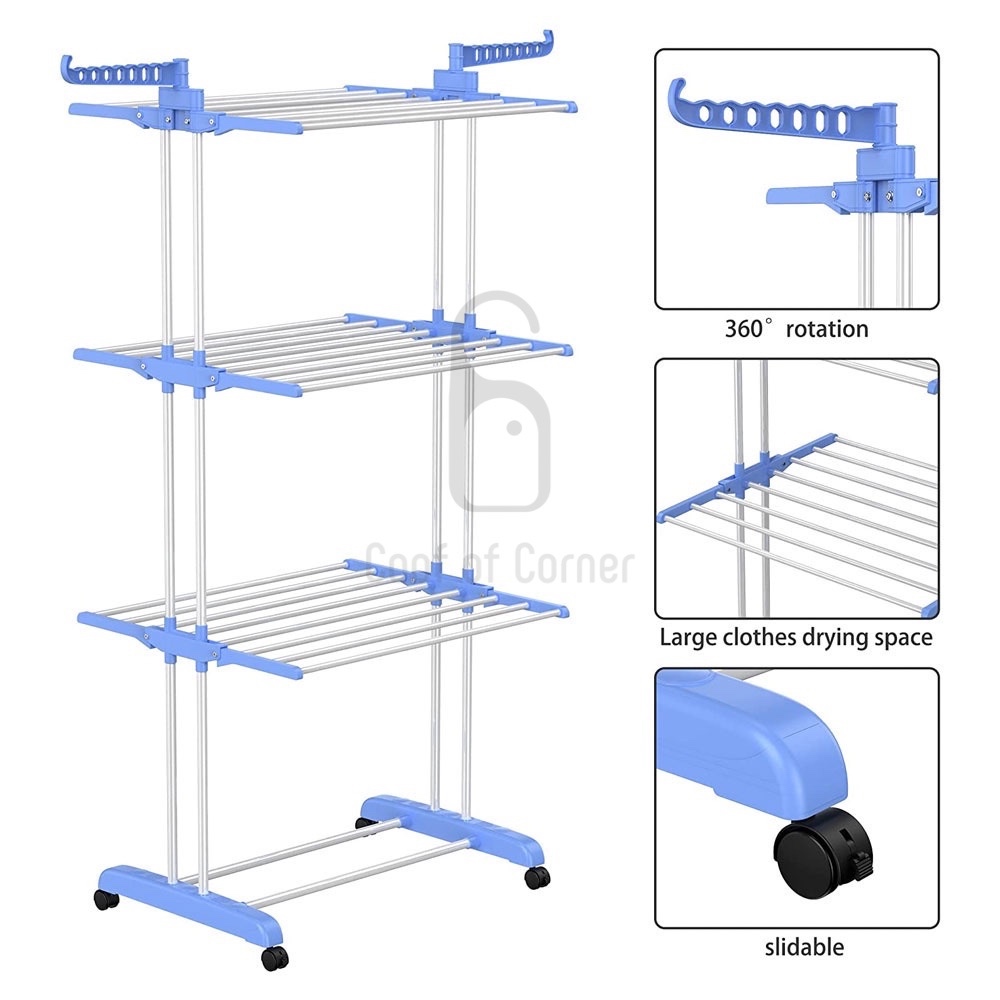 CC Stainless Steel Indoor Sampayan 3 Layers Spray Painting Clothes