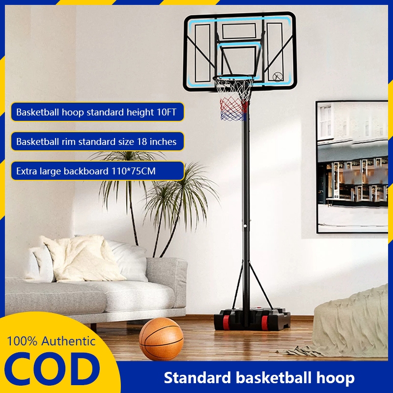 Adult standard basketball hoop 10ft Indoor and outdoor basketball court Movable basketball rim