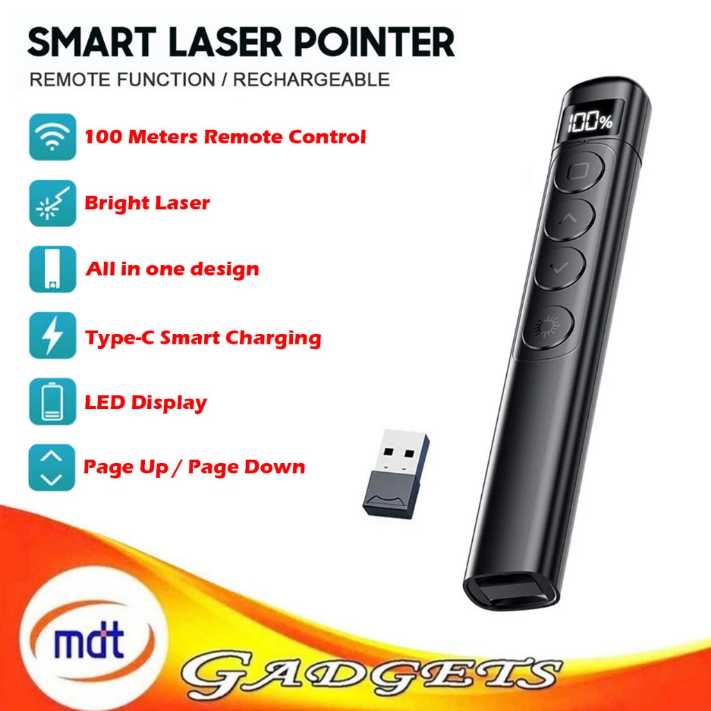 2.4GHz Wireless Presenter Red Laser Page Turning Pen Remote Control PPT ...