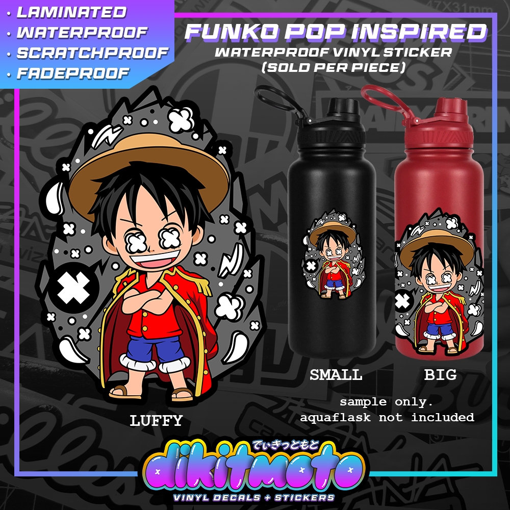 [dikitmoto] Funko Pop Inspired Monkey D Luffy Waterproof Vinyl Sticker ...