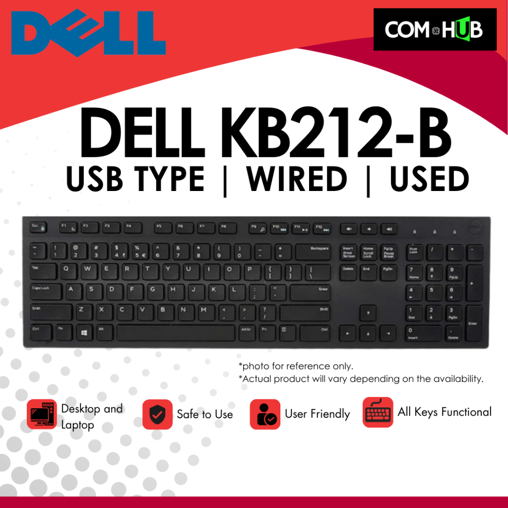 Com Hub PC | Used DELL KB212-B Black 104 Keys USB Wired Keyboard ...