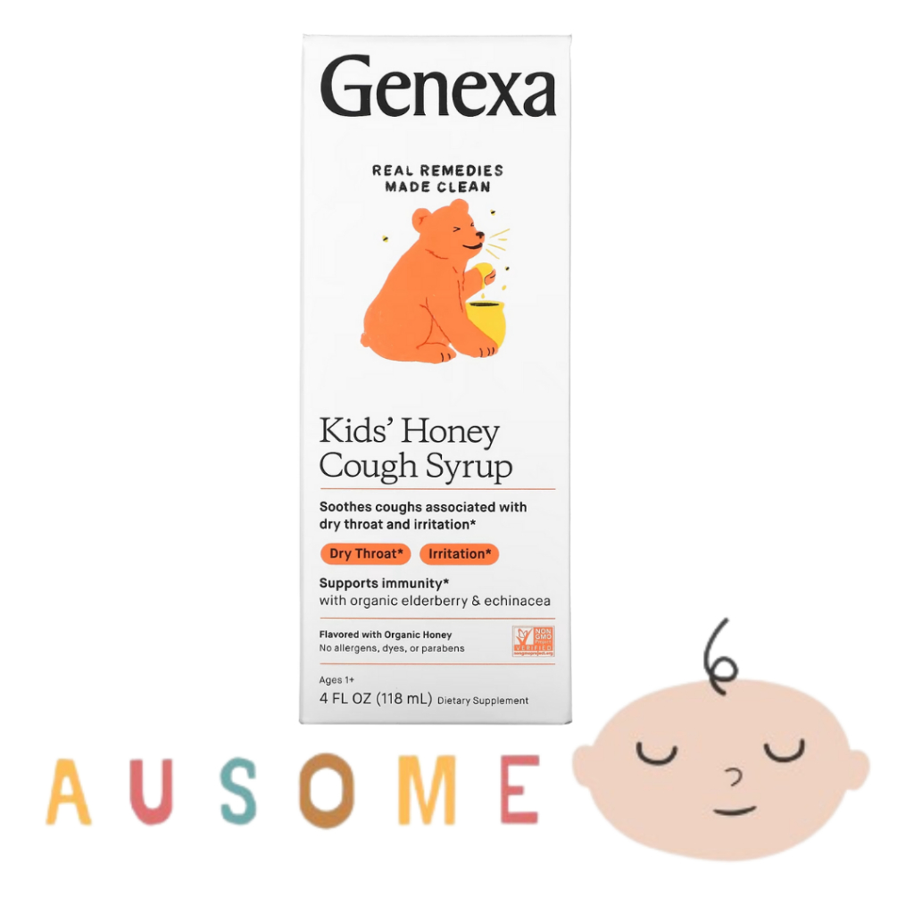 Ausome Genexa LLC, Kid's Honey Cough Syrup, Ages 1+, Organic Honey, 4