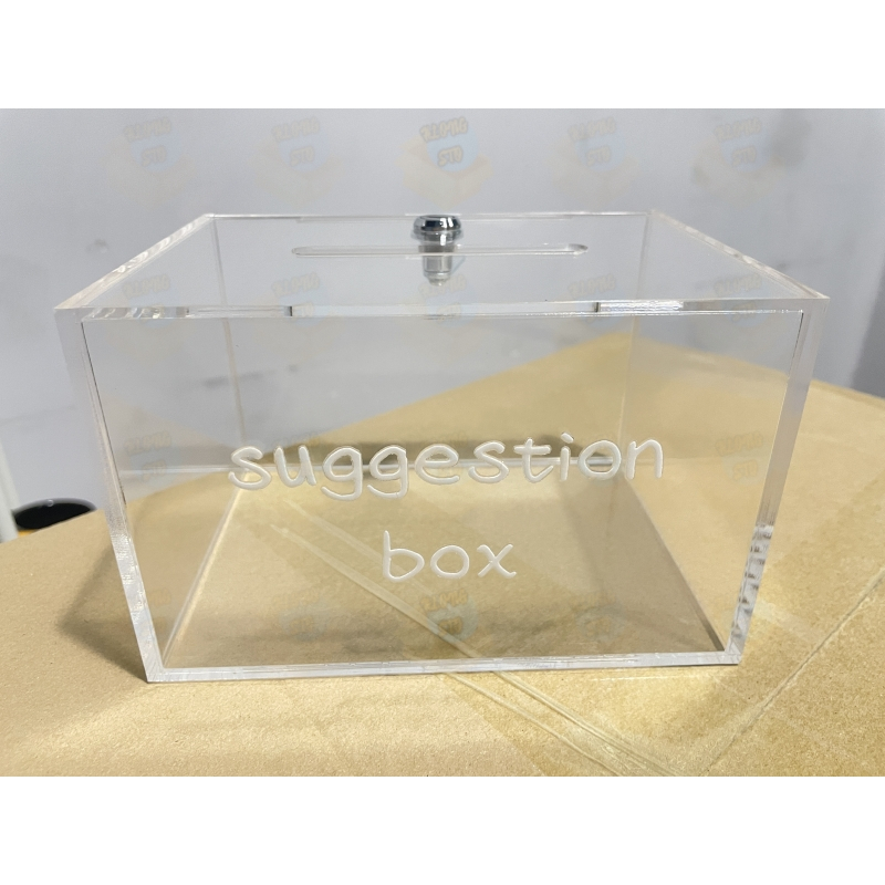 Tip Box Acrylic Tip Box with lock 6x4x4 inches comes with two keys ...