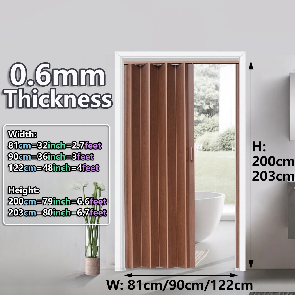 Accordion Sliding Door PVC folding door indoor household partition ...