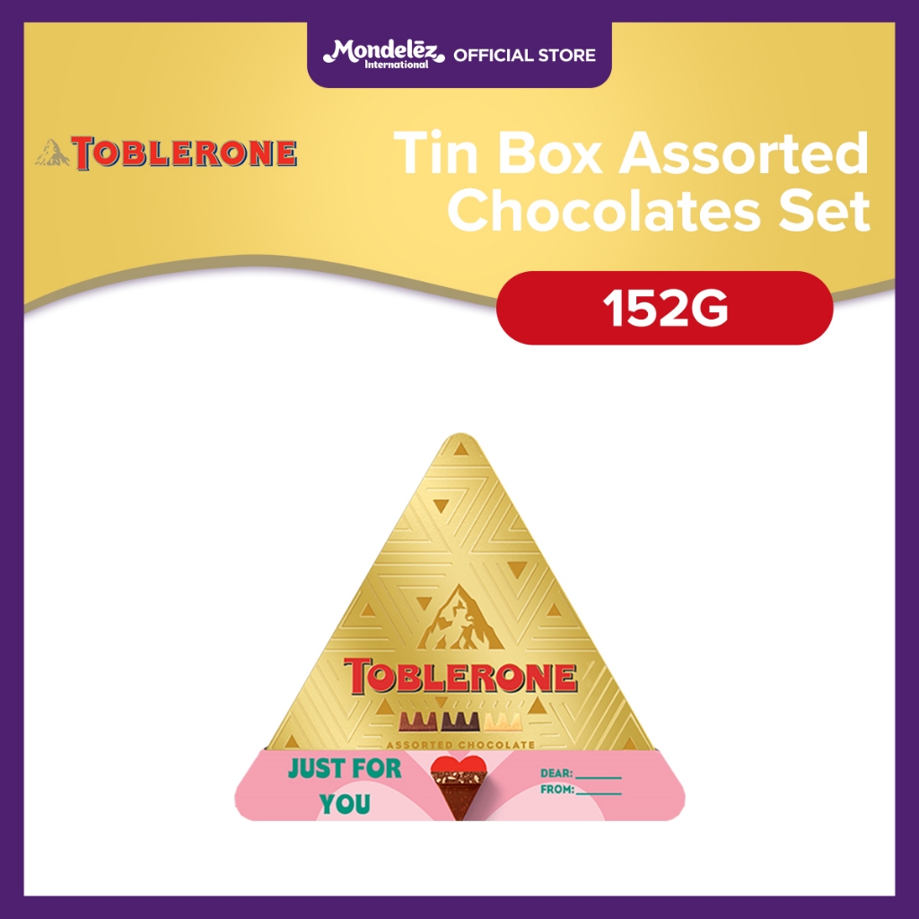 Toblerone Swiss Assorted Chocolate Tin Giftbox - Milk, Dark, White Gift ...