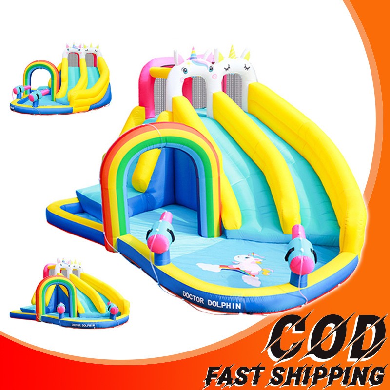 Inflatable slide bouncy castle Playground pool | Shopee Philippines